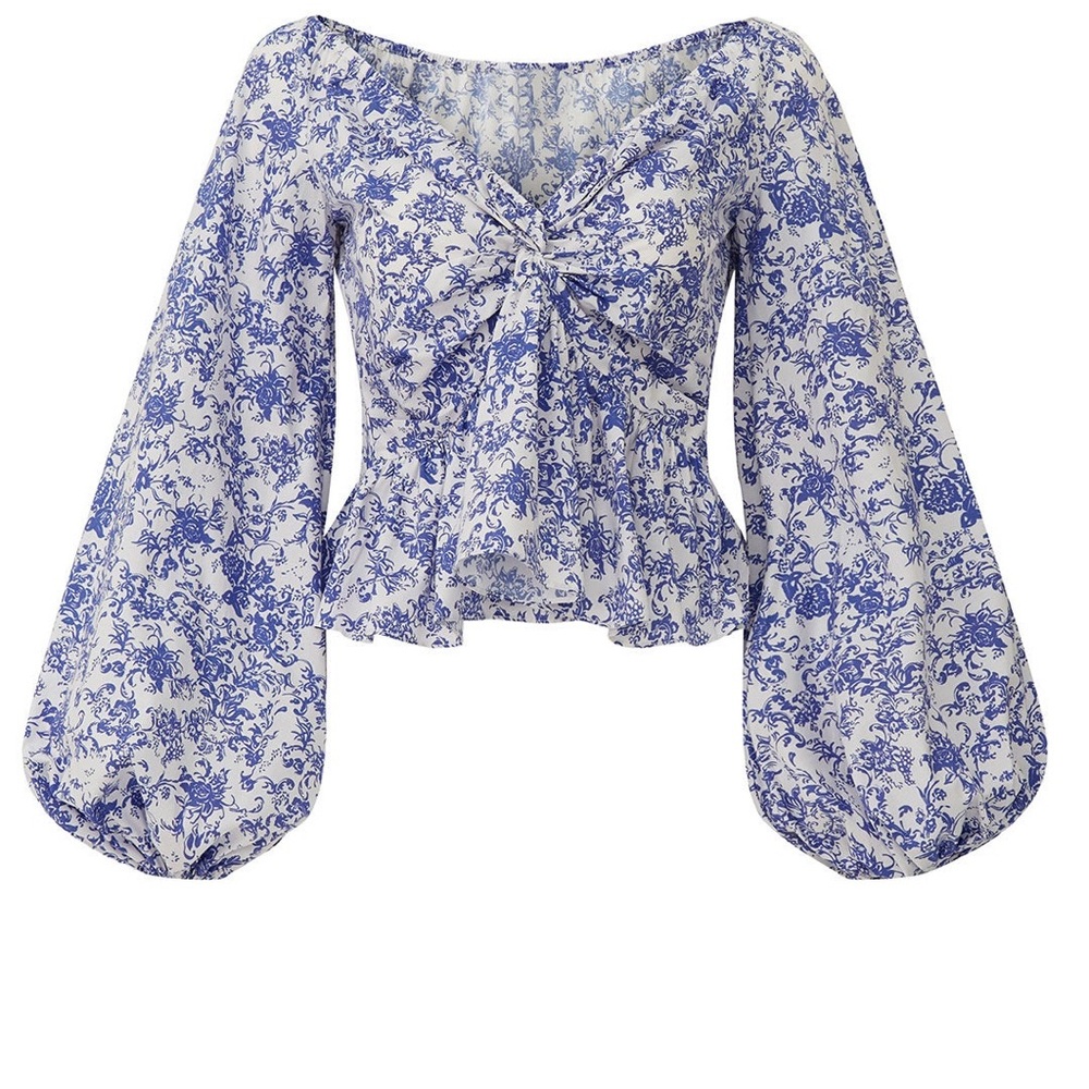 CAROLINE CONSTAS Long Sleeve Floral Blouse - Picture 7 of 7